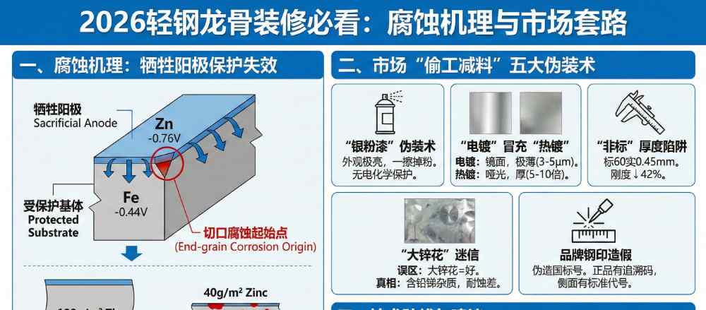 2026年装修必看：轻钢龙骨腐蚀机理与市场“偷工减料”套路深度揭秘