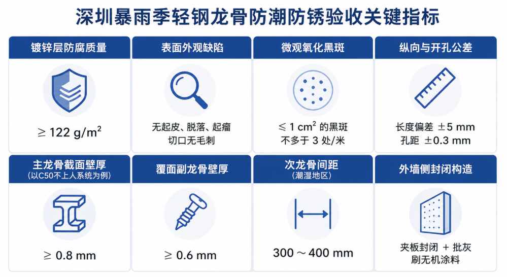 深圳暴雨季，吊顶隔墙轻钢龙骨如何做好防潮防锈验收？