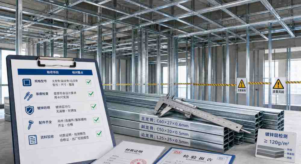 2026下半年公装采购避坑指南：轻钢龙骨进场验收，为什么不能只看报价？